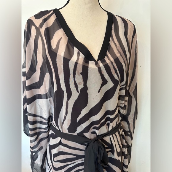 Venus SZ 8 NWT Zebra Print Sheer Maxi Dress Caftan - Picture 3 of 6
